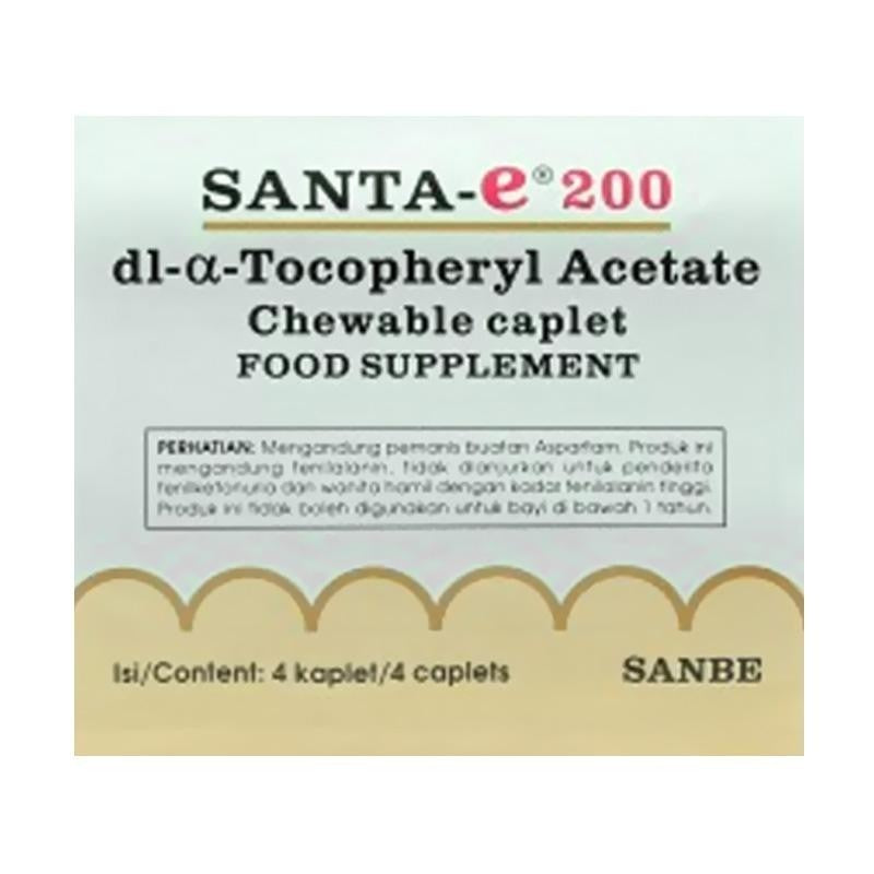 Santa-E 200 Strip IU 4 Kaplet - Vitamin & Suplemen A,B & E