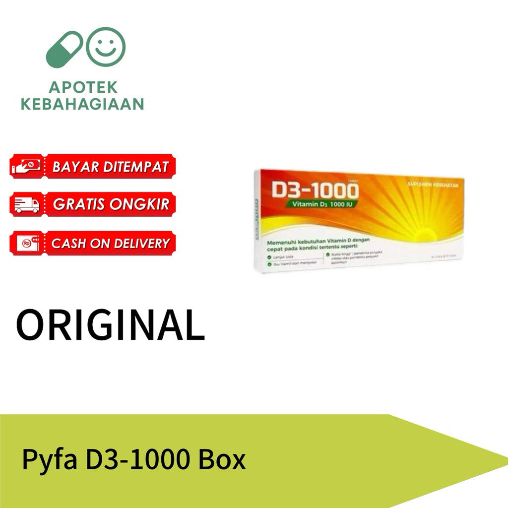 Pyfa D3-1000 Box Vitamin Suplemen Isi 30 Tablet