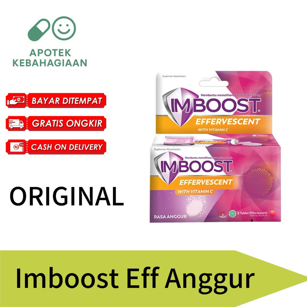 Imboost Effervescent With Vitamin C Rasa Anggur Isi 8 Tube